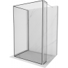 Mexen Kioto panou de duș Walk-in 140 x 80 x 40 cm, model negru, crom - 800-140-080-221-01-70-040