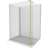 Mexen Kioto perete de duș Walk-in 115 x 90 x 40 cm, transparent, auriu - 800-115-090-221-50-00-040