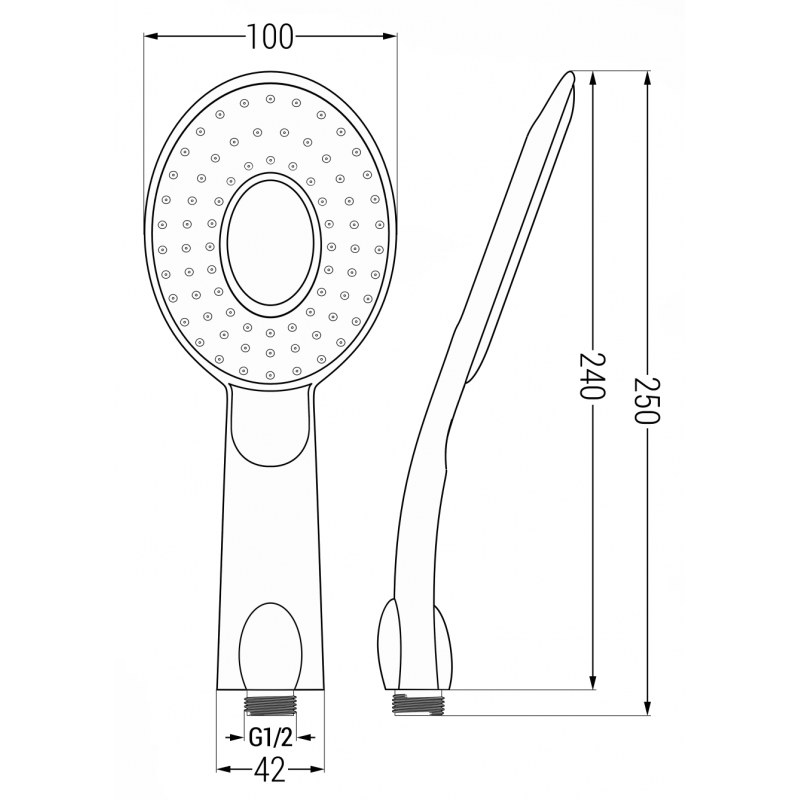 Mexen R-73 1-funkciós zuhanyfej, króm/fehér - 79573-02
