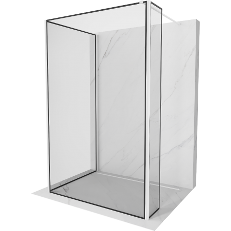 Mexen Kioto perete duş Walk-in 120 x 100 x 30 cm, model negru, alb - 800-120-100-221-20-70-030