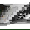 Mexen Kioto perete duș Walk-in 130 x 90 x 40 cm, model negru, alb - 800-130-090-221-20-70-040