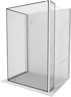 Mexen Kioto şianca prysznicowa Walk-in 140 x 110 x 40 cm, model negru, alb - 800-140-110-221-20-70-040