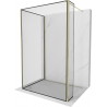 Mexen Kioto perete duș Walk-in 100 x 80 x 30 cm, model negru, auriu - 800-100-080-221-50-70-030