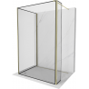 Mexen Kioto perete de dus Walk-in 120 x 120 x 30 cm, model negru, auriu - 800-120-120-221-50-70-030