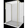 Mexen Kioto perete de duș Walk-in 90 x 80 x 30 cm, model negru, finisaj auriu periat - 800-090-080-221-55-70-030