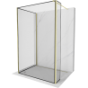 Mexen Kioto Walk-in zuhanyfal 140 x 110 x 30 cm, fekete minta, arany csiszolt - 800-140-110-221-55-70-030