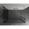 Mexen Kioto zid de duș Walk-in 100 x 100 x 40 cm, model negru, finisaj aurit - 800-100-100-221-55-70-040