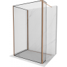 Mexen Kioto perete de duș Walk-in 120 x 80 x 30 cm, cadru negru, aur roz - 800-120-080-221-60-70-030