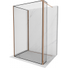 Mexen Kioto perete de duș Walk-in 140 x 120 x 30 cm, model negru, aur roz - 800-140-120-221-60-70-030