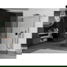 Mexen Kioto Walk-in zuhanyfal 90 x 70 x 40 cm, átlátszó, gun gray kefézett - 800-090-070-221-66-00-040