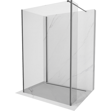 Mexen Kioto Walk-in zuhanyfal 100 x 70 x 40 cm, átlátszó, gun gray csiszolt - 800-100-070-221-66-00-040