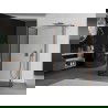 Mexen Kioto panou de duș Walk-in 140 x 70 x 40 cm, model negru, aur roz - 800-140-070-221-60-70-040