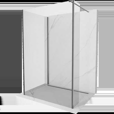 Mexen Kioto perete de duș Walk-in 140 x 85 x 40 cm, transparent, gri armat - 800-140-085-221-66-00-040