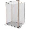 Mexen Kioto paravan de duș Walk-in 130 x 120 x 40 cm, cadru negru, aur roz - 800-130-120-221-60-70-040