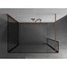 Mexen Kioto Walk-in zuhanyfal 140 x 80 x 40 cm, fekete minta, kefélt réz - 800-140-080-221-65-70-040
