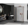 Kioto perete de duș Walk-in 130 x 120 x 40 cm, model negru, cupru periat - 800-130-120-221-65-70-040