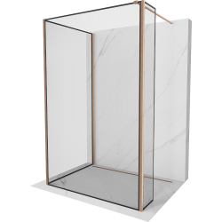 Mexen Kioto perete de duș Walk-in 120 x 120 x 40 cm, model negru, cupru periat - 800-120-120-221-65-70-040