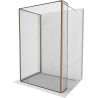 Kioto perete de duș Walk-in 130 x 120 x 40 cm, model negru, cupru periat - 800-130-120-221-65-70-040