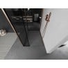 Kioto perete de duș Walk-in 130 x 120 x 40 cm, model negru, cupru periat - 800-130-120-221-65-70-040