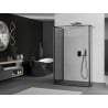 Mexen Kioto perete de duş Walk-in 90 x 80 x 40 cm, model negru, gri armat - 800-090-080-221-66-70-040