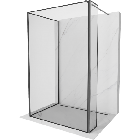 Mexen Kioto Walk-in zuhanykabin 110 x 80 x 40 cm, fekete minta, gun gray csiszolt - 800-110-080-221-66-70-040