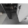 Mexen Kioto perete de duş Walk-in 90 x 80 x 40 cm, model negru, gri armat - 800-090-080-221-66-70-040