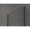 Mexen Kioto perete de duş Walk-in 90 x 80 x 40 cm, model negru, gri armat - 800-090-080-221-66-70-040