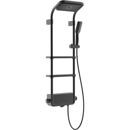 Mexen Dazz set de duș montat pe perete cu duș fix și baterie, negru - 78107-70