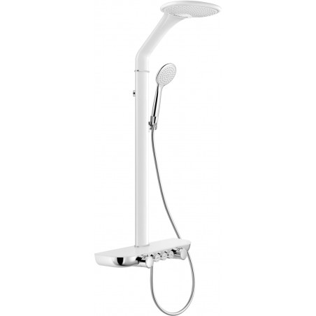 Mexen Bolt set de duș montat pe suprafață cu pară de duș și baterie, alb/crom - 78108-20