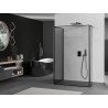 Mexen Kioto panou de duș Walk-in 140 x 100 x 40 cm, cadru negru, gun gray periat - 800-140-100-221-66-70-040