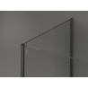 Mexen Kioto panou de duș Walk-in 140 x 100 x 40 cm, cadru negru, gun gray periat - 800-140-100-221-66-70-040