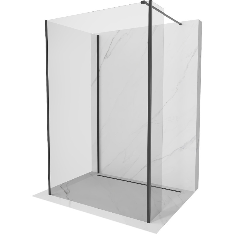 Mexen Kioto panou de duș Walk-in 125 x 70 x 40 cm, transparent, negru - 800-125-070-221-70-00-040