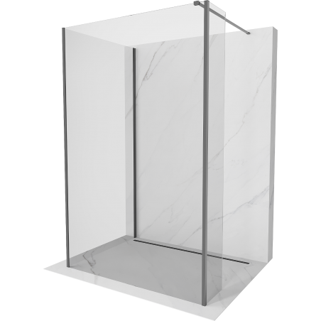 Mexen Kioto perete de duș Walk-in 120 x 70 x 30 cm, transparent, gun metal - 800-120-070-221-95-00-030