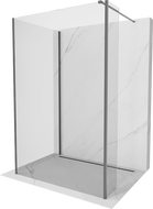 Mexen Kioto Walk-in zuhanyfal 125 x 80 x 30 cm, átlátszó, gun metal - 800-125-080-221-95-00-030