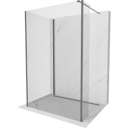 Mexen Kioto paravan de duș Walk-in 130 x 85 x 30 cm, transparent, gun metal - 800-130-085-221-95-00-030