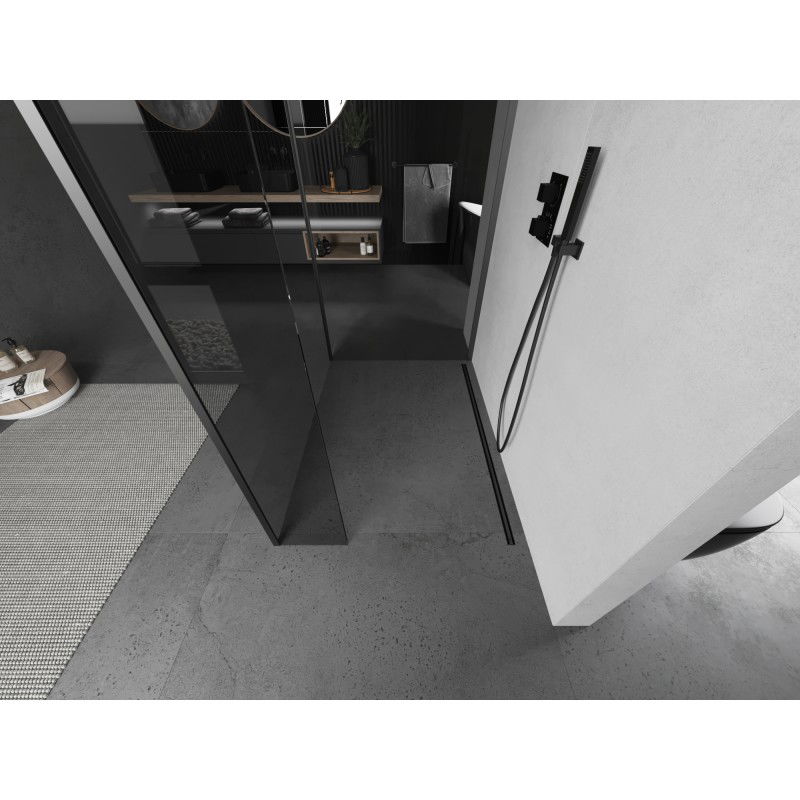 Mexen Kioto zuhanyfal Walk-in 125 x 110 x 30 cm, átlátszó, pisztolyfém - 800-125-110-221-95-00-030