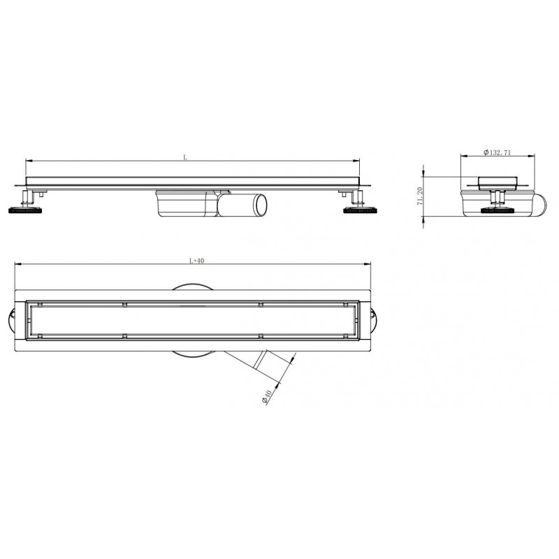 Mexen Flat 360° M33 sifon liniar rotativ 60 cm, inox - 1033060-40