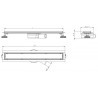 Mexen Flat 360° M33 forgatható vonalmenti lefolyó 60 cm, inox - 1033060-40