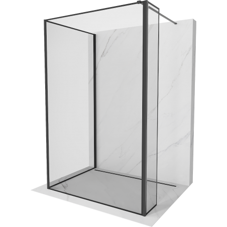 Mexen Kioto perete de duș Walk-in 110 x 80 x 40 cm, model negru, negru - 800-110-080-221-70-70-040