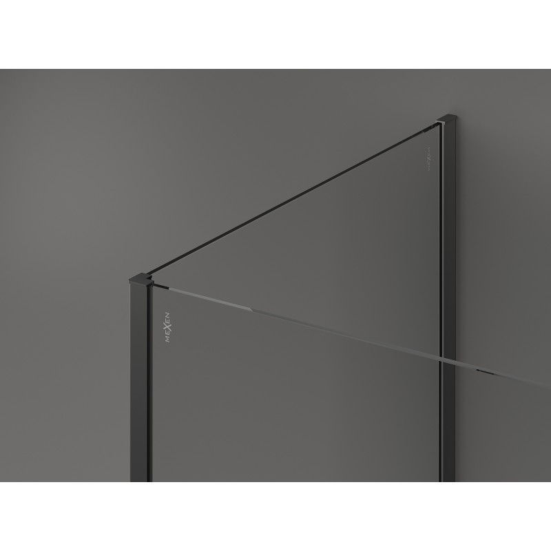Mexen Kioto Walk-in zuhanyfal 120 x 95 x 40 cm, átlátszó, gun metal - 800-120-095-221-95-00-040