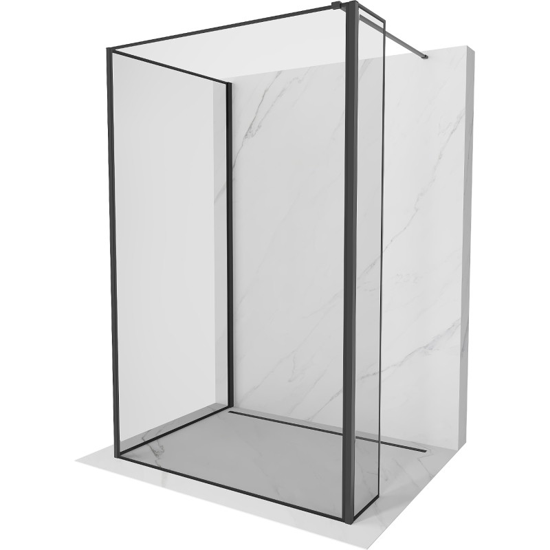 Mexen Kioto Walk-in zuhanyfal 120 x 80 x 40 cm, fekete keret, fekete - 800-120-080-221-70-70-040