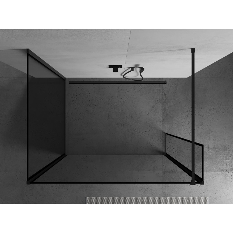 Mexen Kioto panou de duș Walk-in 120 x 80 x 40 cm, ramă neagră, negru - 800-120-080-221-70-70-040