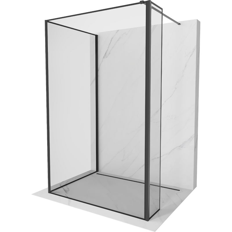 Mexen Kioto panou de duş Walk-in 120 x 90 x 40 cm, model negru, negru - 800-120-090-221-70-70-040