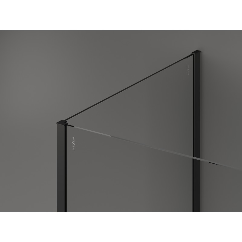 Mexen Kioto panou de duș Walk-in 110 x 110 x 40 cm, cadru negru, negru - 800-110-110-221-70-70-040