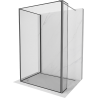 Mexen Kioto Walk-in zuhanyfal 130 x 100 x 30 cm, fekete keret, gunmetal - 800-130-100-221-95-70-030