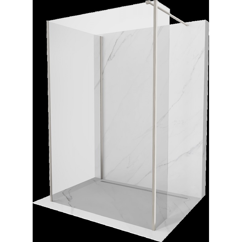 Mexen Kioto perete duș Walk-in 90 x 70 x 30 cm, transparent, nichel periat - 800-090-070-221-97-00-030