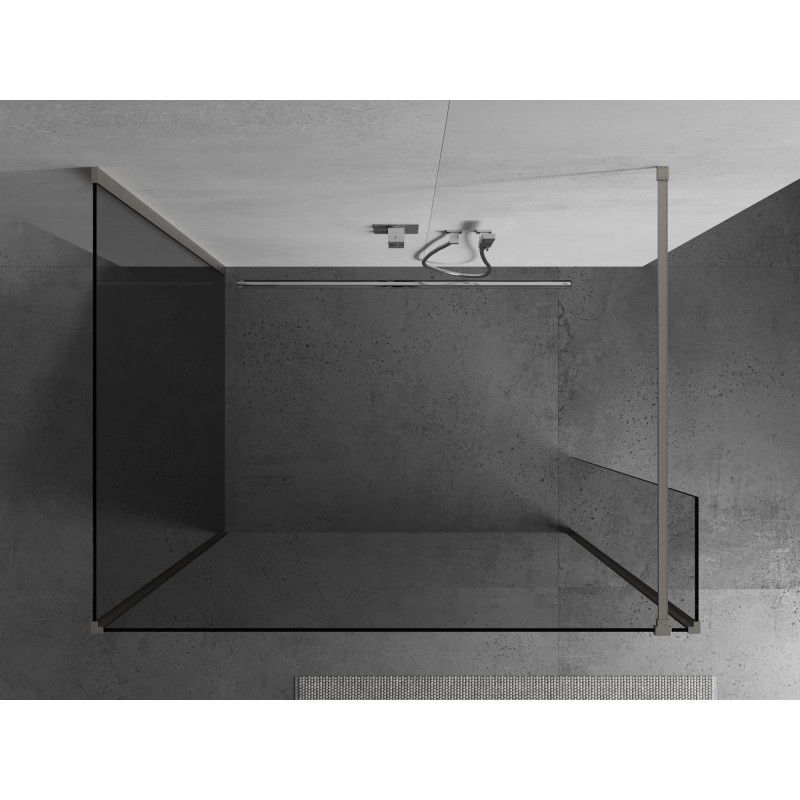 Mexen Kioto perete de duș Walk-in 120 x 75 x 30 cm, transparent, nichel periat - 800-120-075-221-97-00-030
