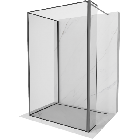 Mexen Kioto Walk-in zuhanyfal 110 x 100 x 40 cm, fekete minta, gun metal - 800-110-100-221-95-70-040