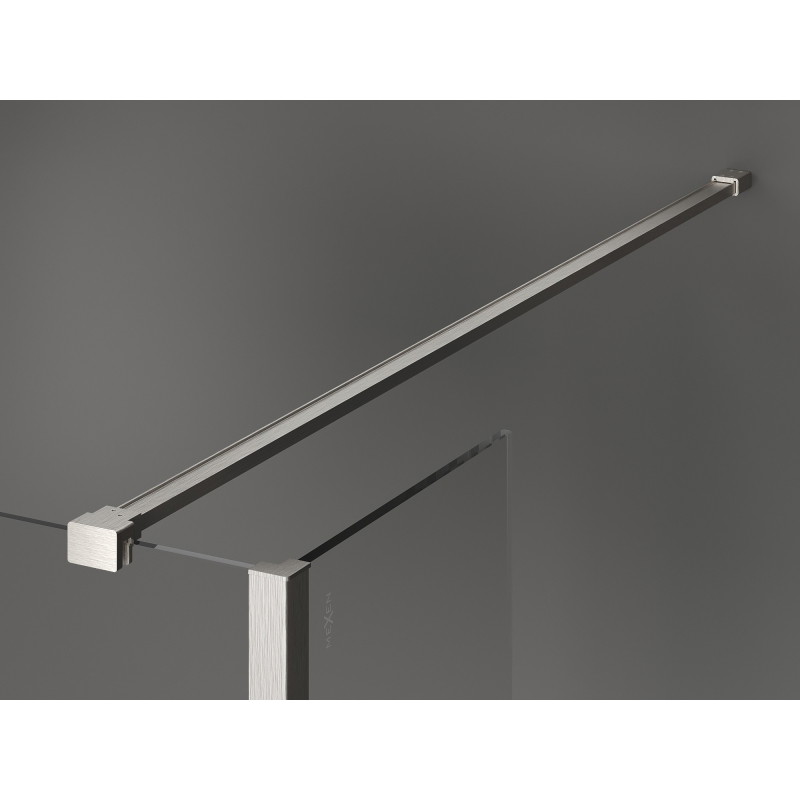 Mexen Kioto walk-in zuhanyfal 120 x 90 x 30 cm, átlátszó, csiszolt nikkel - 800-120-090-221-97-00-030