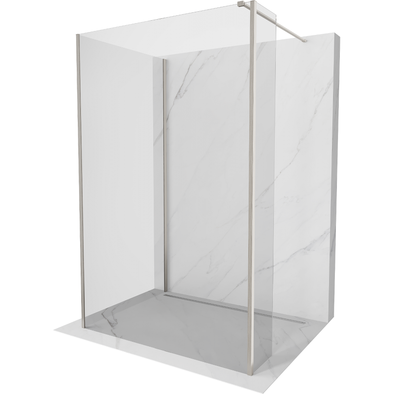 Mexen Kioto perete duș Walk-in 140 x 95 x 30 cm, transparent, nichel periat - 800-140-095-221-97-00-030